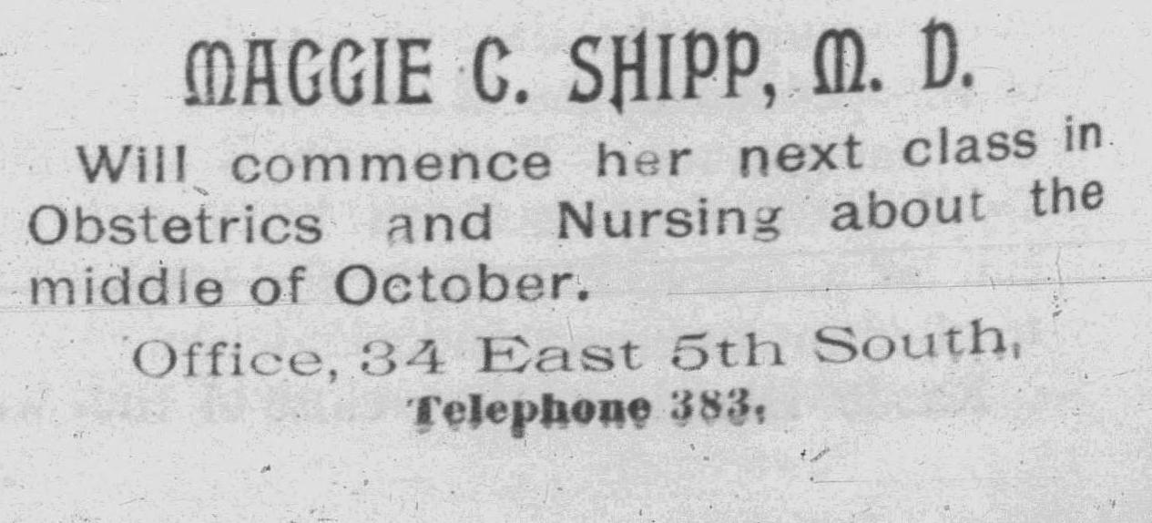 An advertisement by from the 1893-10-01 issue of the Woman's Exponent